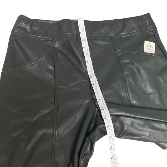 Sabrina Lauren Women Black Faux Leather Pants 2X Brand New With Tags Retail 89 - Picture 8 of 15
